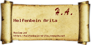Helfenbein Arita névjegykártya